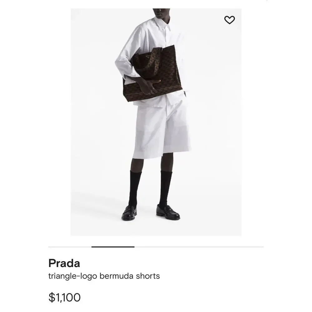 Prada White Logo Shorts - Men’s Size 50 Italian - EUC - AUTHENTIC - Picture 4 of 16